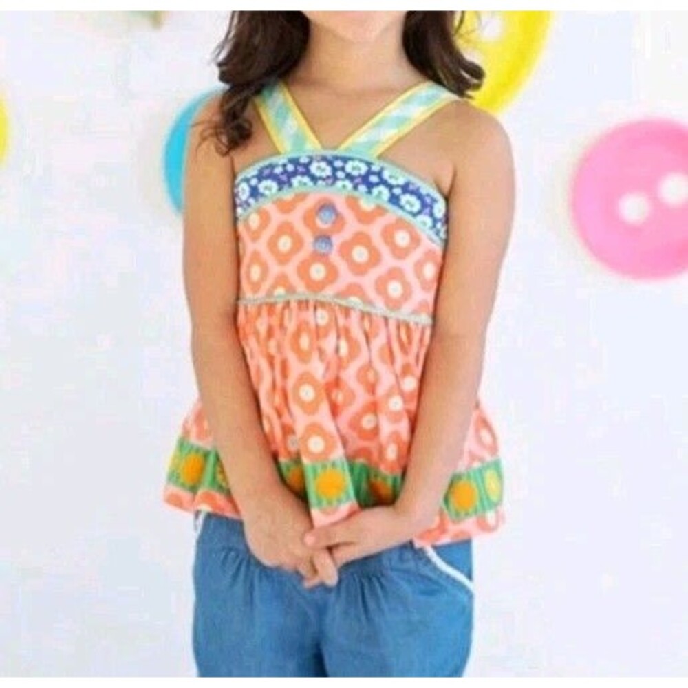 MATILDA JANE Meringue Pontoon Top Orange Happy and Free Size 8